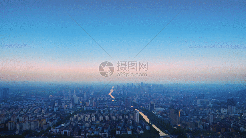 城市日出东方GIF图片