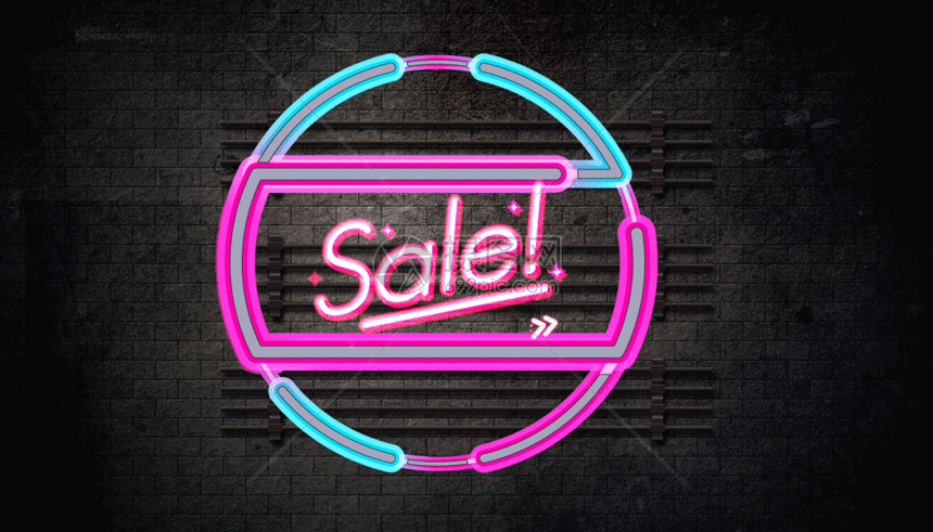霓虹灯促销gif动图图片-正版gif素材401214053-摄图网