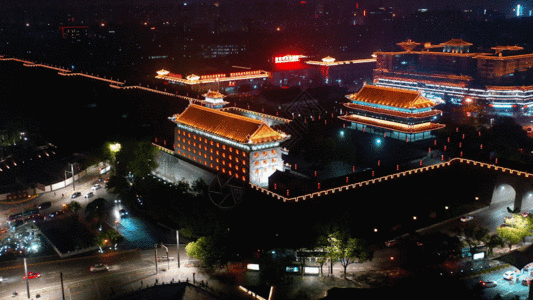 大理古城夜景西安古城夜景GIF高清图片