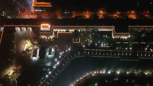 古城夜景GIF图片