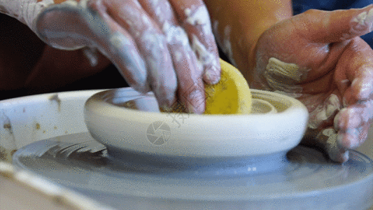 陶艺土陶制作过程GIF图片