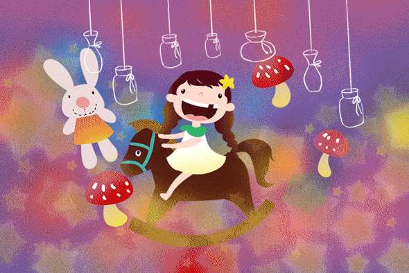 梦幻儿童插画gif