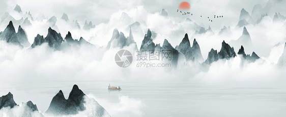 新中式山图片