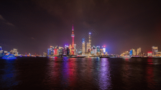 上海外滩傍晚延时视频GIF图片