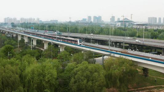 桥梁交通地铁线GIF图片