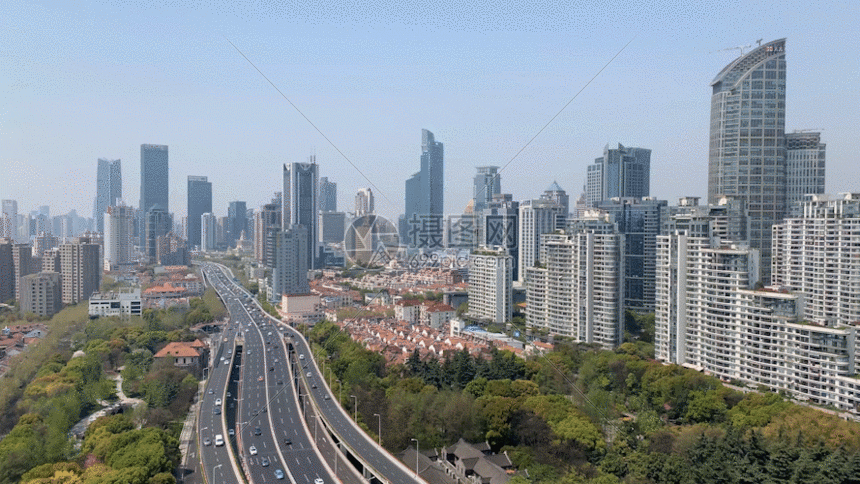 上海高架桥上行驶的车辆gif动图图片-正版gif素材401228641-摄图网