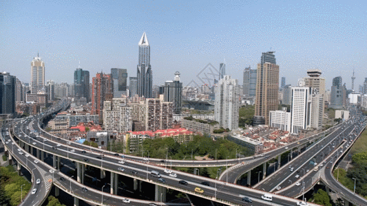 上海延安路高架桥延时视频GIF图片