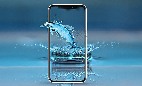 手机水穿越手机的海豚设计图片