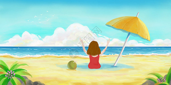 夏天海滩背景图片
