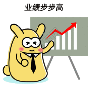 业绩破百恭喜摄小兔卡通形象配图gif高清图片