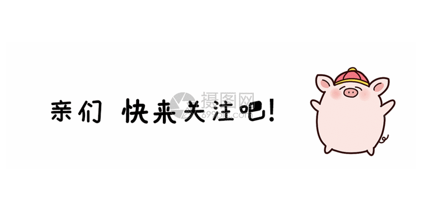 可爱猪形象点击关注gif