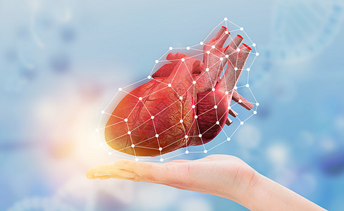 心脏模型科幻手托心脏设计图片