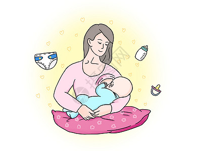 母乳喂养母婴喂奶奶高清图片