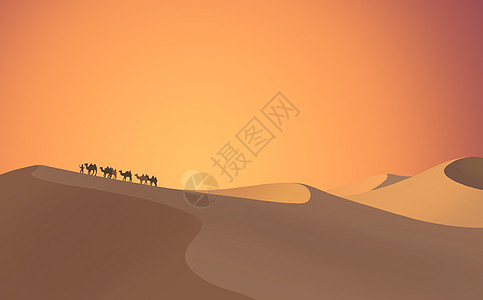 黄色落日沙漠图片