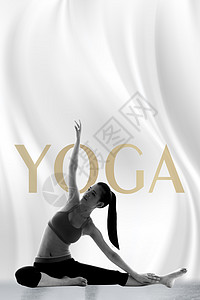 女生瑜伽背景背景图片