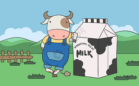 草原牛奶日背景图片