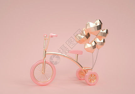 自行车车轮创意三轮小车场景设计图片