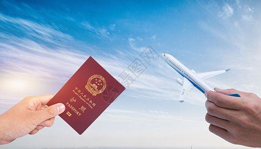 出国旅行飞机签证图片素材