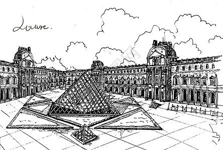 法国巴黎卢浮宫卢浮宫插画