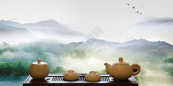 中国风茶道背景图片
