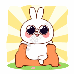 干锅兔兔小贝卡通形象配图gif高清图片