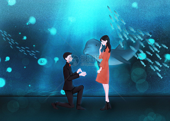 520水族馆情侣求婚图片