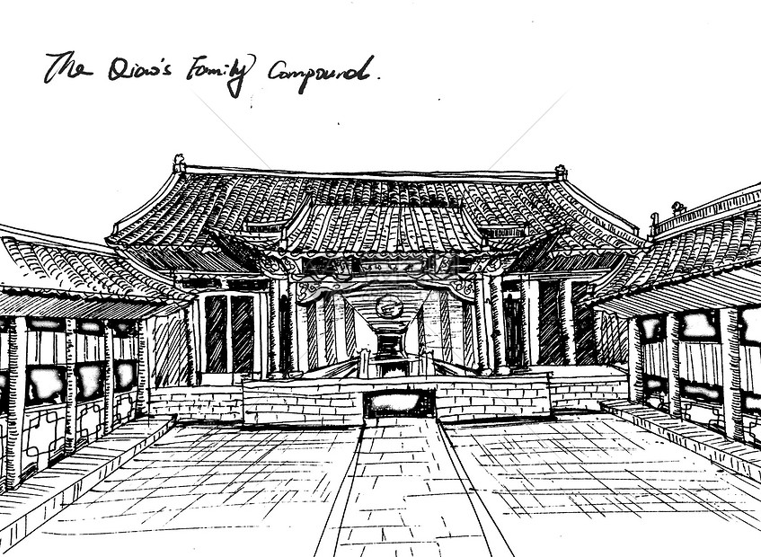晋中市乔家大院插画图片下载-正版图片401295492-摄图网