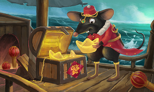 十二生肖之加勒比海盗老鼠图片