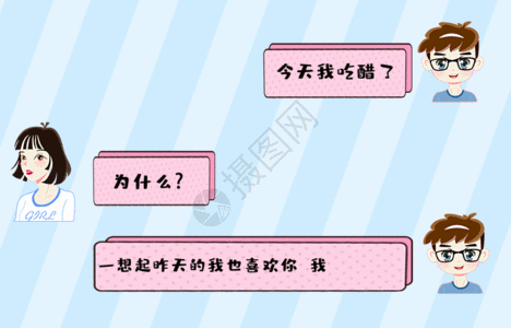 土味情话对话框gif图片素材