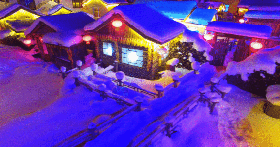 黑龙江雪乡东北雪乡风景GIF高清图片