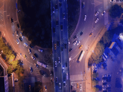 夜景繁华交通GIF图片
