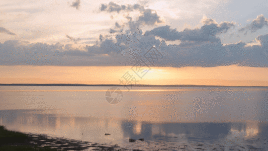 海滩夕阳gif图片素材