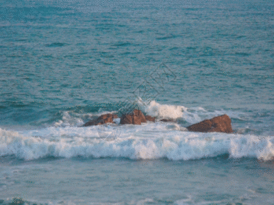 夕阳海滩海浪 GIF高清图片