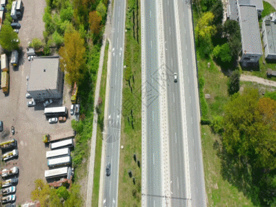 高速路收费站城市道路航拍GIF高清图片