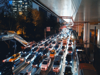 度假村夜景城市夜景车流GIF高清图片