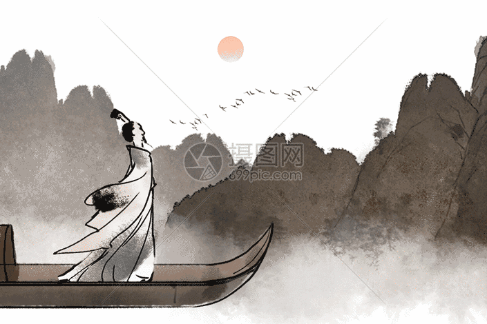 gif动态图片下载,该gif动态图片标题为中国风水墨人物画gif,编号