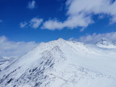 航拍白云雪山高原GIF高清图片