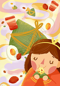 端午节粽子与鸭蛋背景图片