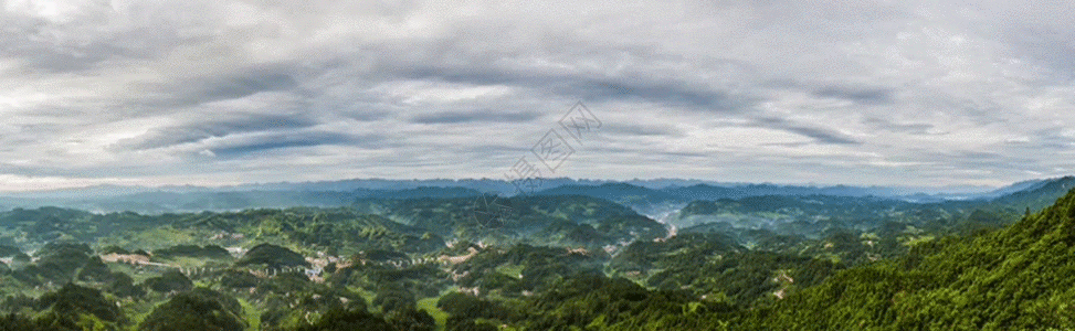 贵州苗族山峦起伏的全景图gif动图高清图片
