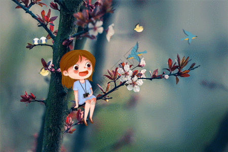gif  |树枝女孩 gifgifgif  |惊蛰节气gifgifgif  |精灵森林gif