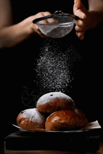 粉盐暗调烘焙豆沙包gif高清图片