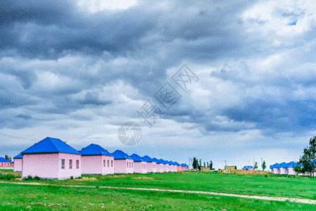 新疆草原自然风光gif动图图片