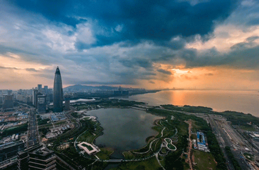深圳湾城市建筑风云gif动图图片