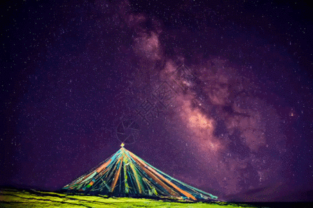 帐篷 夜景青海湖星空gif高清图片