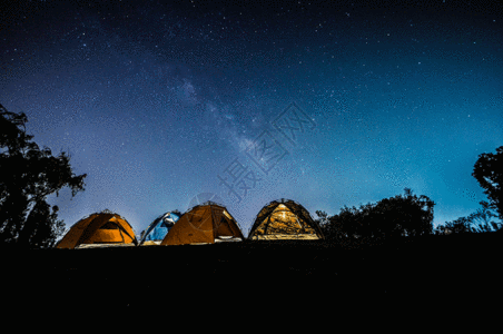 帐篷 夜景帐篷星空营地gif高清图片