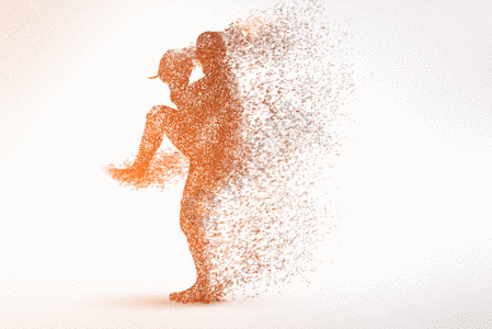 创意运动员剪影粒子gif图片素材