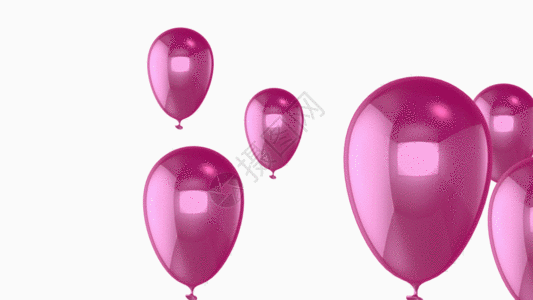 空中婚礼粉红瑟气球GIF高清图片