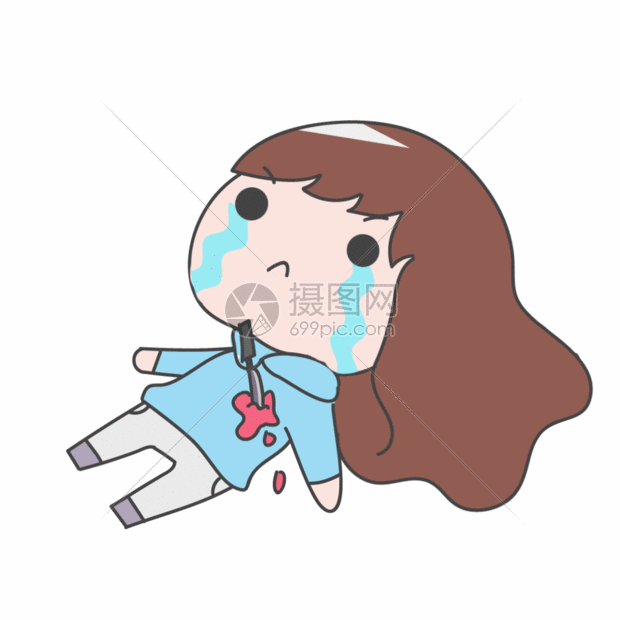 gif动态图片下载,该gif动态图片标题为扎心女孩哭泣表情包gif,编号