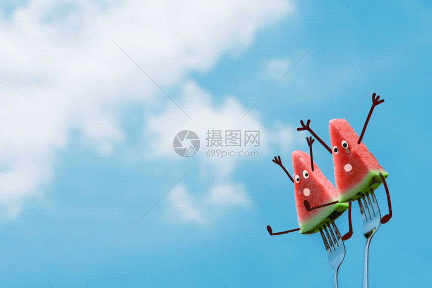 夏天夏日吃西瓜拉gif动图