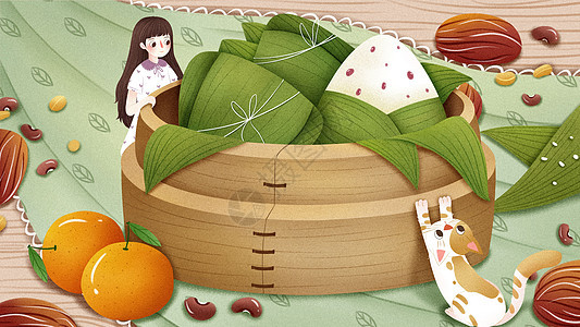 端午节粽子节日插画图片